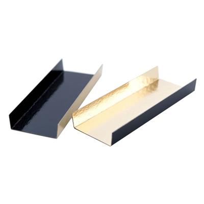 Bricka Eclair 130x75mm guld/svart 200st